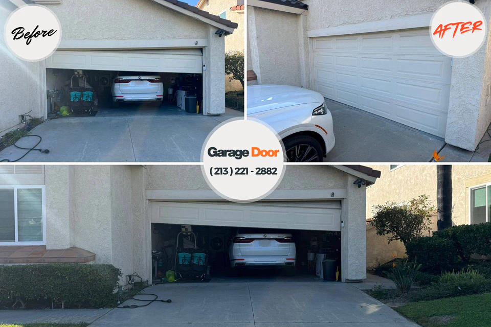 Before and after: garage door repair Foster City, CA